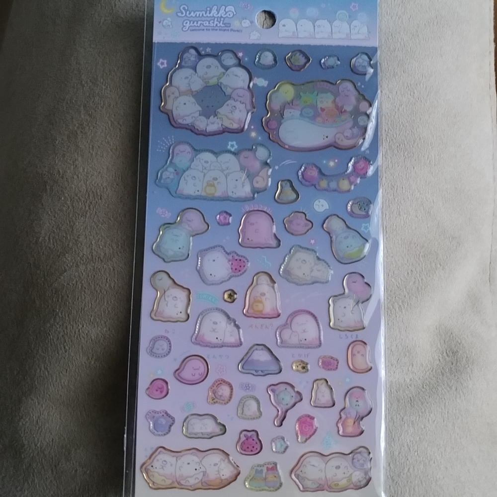 San-X Sumikko Gurashi Welcome to the Night Park epoxy stickers